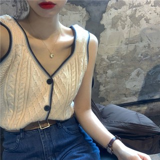 Áo khoác vest dệt kim dáng rộng kiểu hàn quốc thời trang mùa xuân 2021 cho nữ