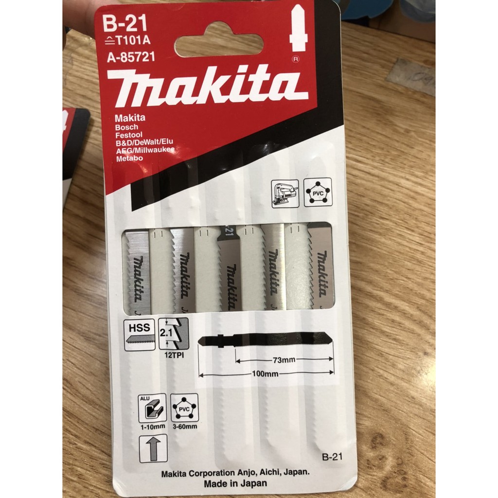 Bộ lưỡi cưa lọng B.21 Makita A-85721 nhôm, nhựa - 5 lưỡi
