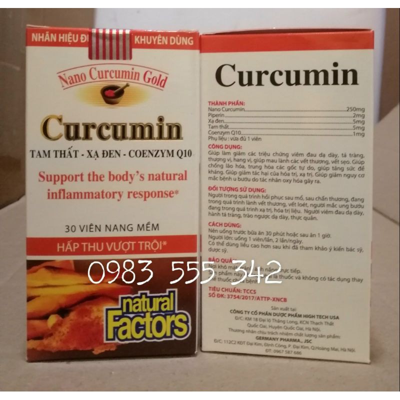 Nghệ Nano curcumin gold giúp giảm đau dạ dày, viêm tá tràng