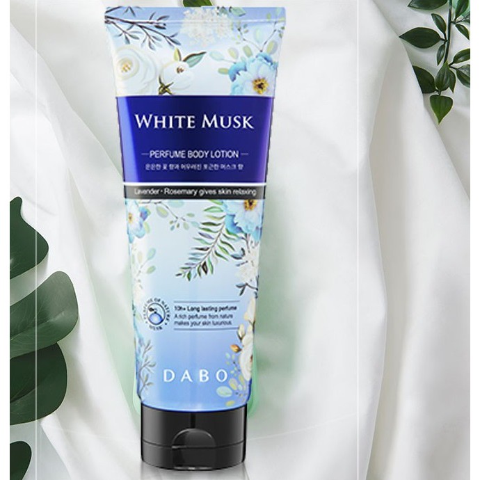 Kem dưỡng trắng toàn thân body hương nước hoa DABO Body Lotion White Musk 200ml Hàn quốc cao cấp - MÀU XANH
