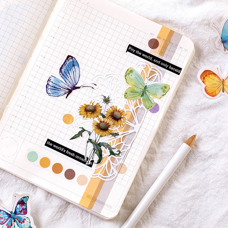 Set 46 Miếng Dán Hình Viên Đạn Trang Trí Sổ Tay/Nhật Ký DIY