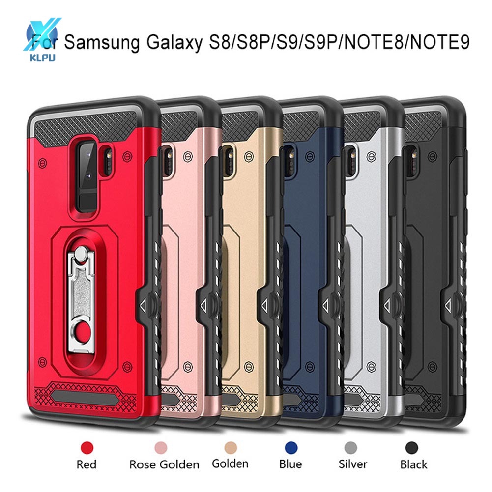 Ốp điện thoại 2 trong 1 với ngăn đựng thẻ và giá đỡ cho Samsung S8 S8Plus Note8 S9 S9Plus Note9