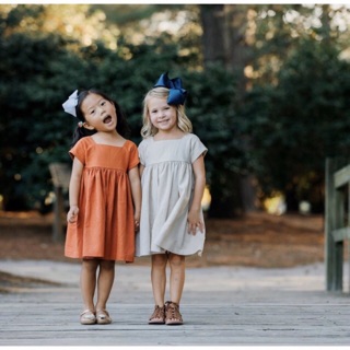 Váy Linen nơ lưng cho Mẹ và Bé