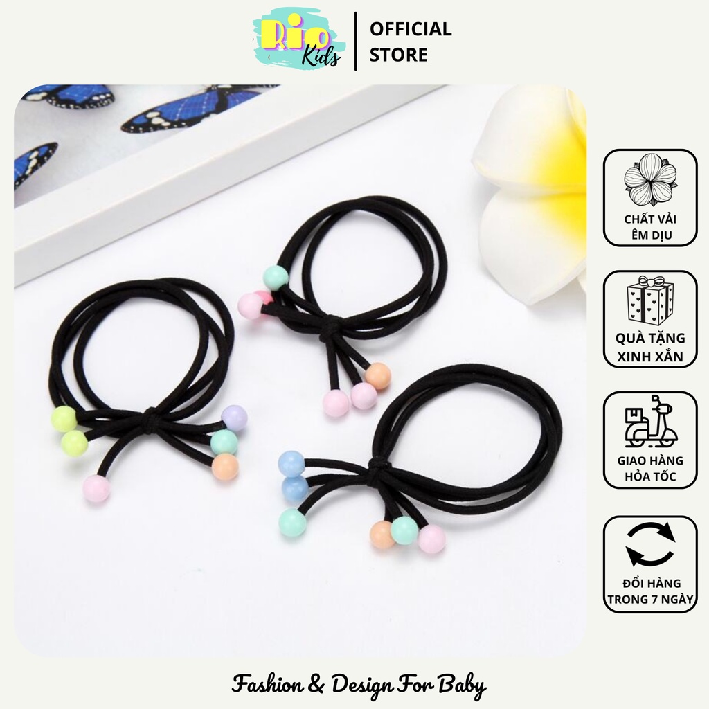Dây cột tóc, chun cột tóc quả cherry, hoa cúc giá rẻ làm quà tặng cho khách hàng - Riokids CCT1, CCT5