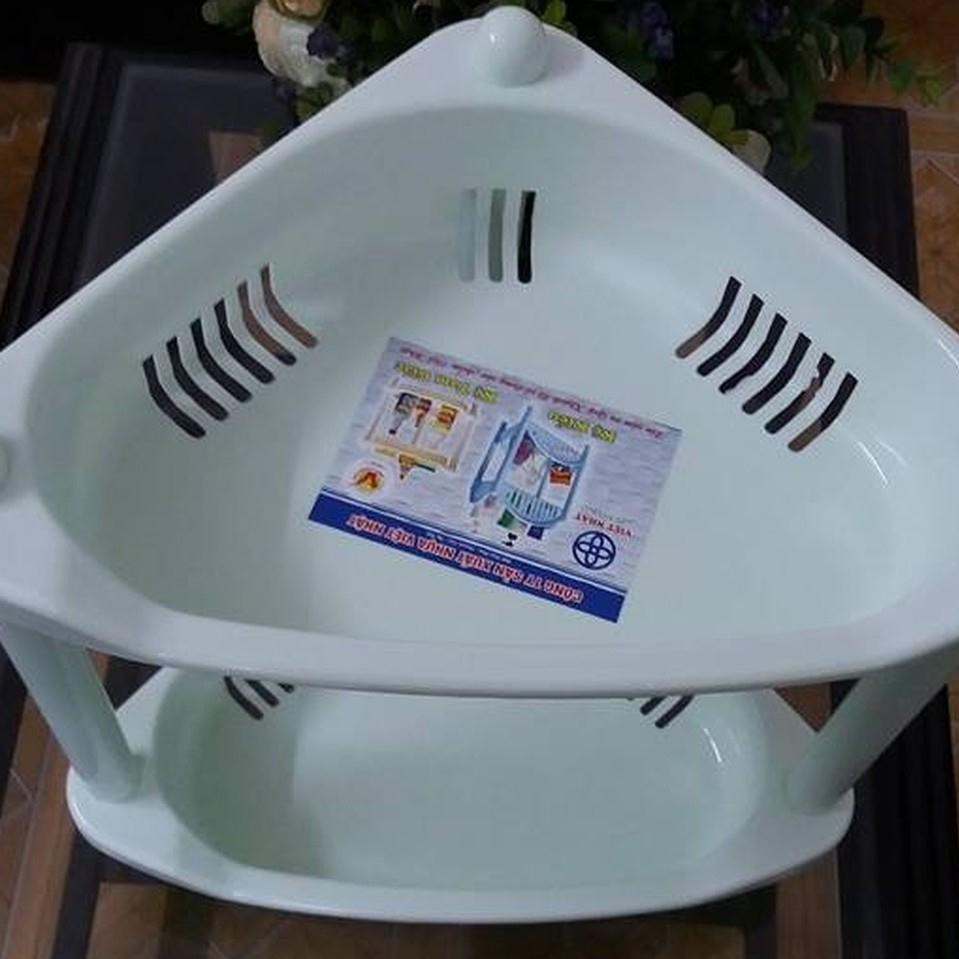 Kệ góc nhà tắm tam giác 2 tầng 3 tầng nhựa Việt Nhật | Giá để đồ nhà bếp (giá sỉ)