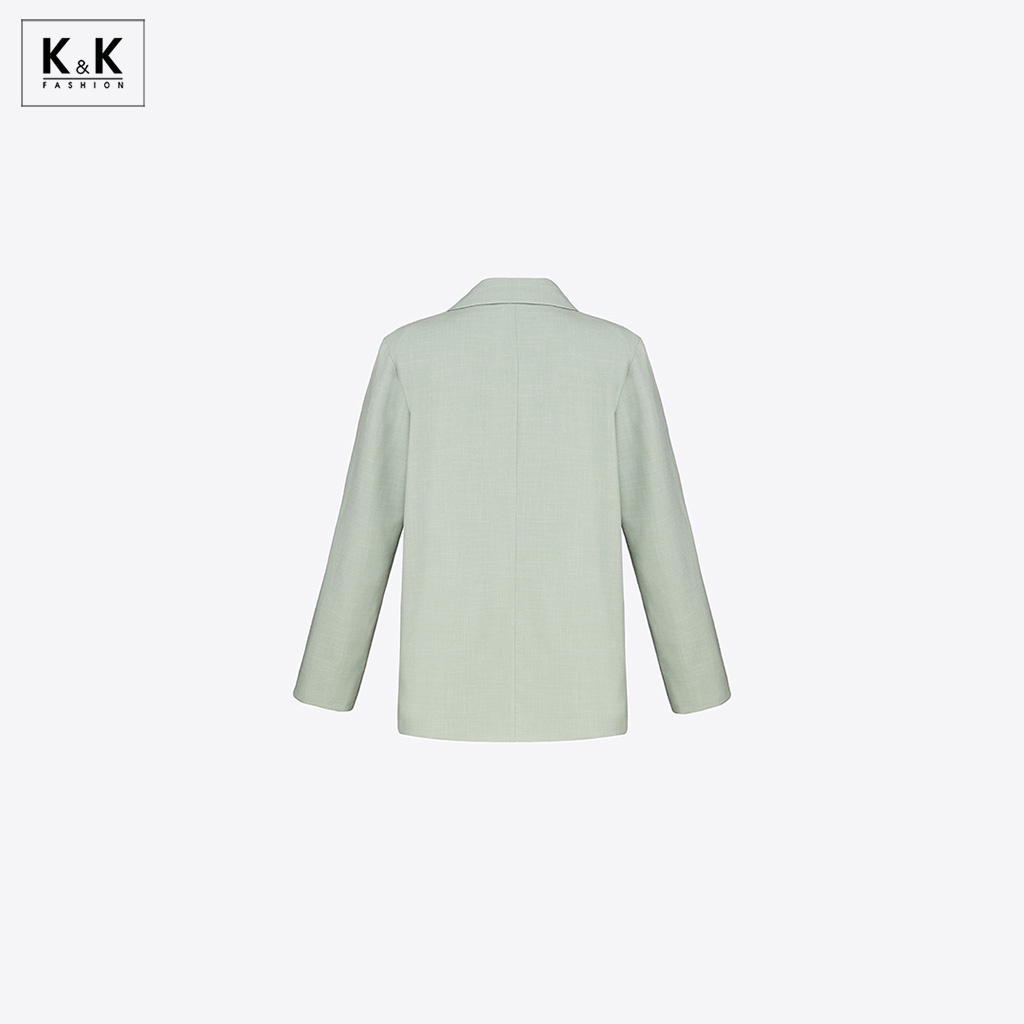 Áo Blazer Tay Dài Phối Nút K&amp;K Fashion AK10-31 Đơn Sắc Chất Liệu  Pho Sớ Gân