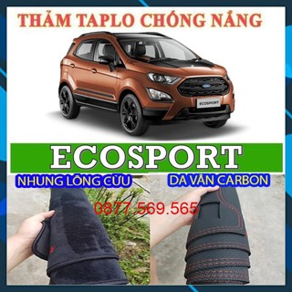 Thảm taplo ecosport -- da vân carbon-nhung lông cừu