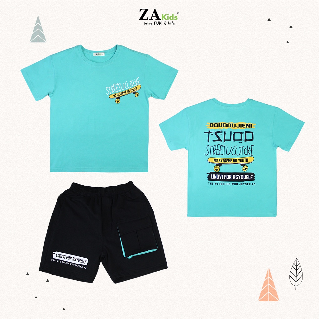 Bộ Quần Áo Thun Ngắn Tay Bé Trai (6-9 Tuổi) Zakids 21073T/ZA22014TN