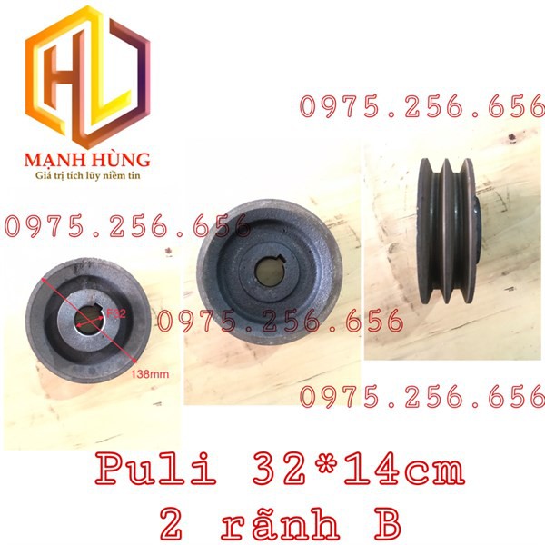 Puly 32*140mm-2 rãnh B Phụ tùng máy nông nghiệp