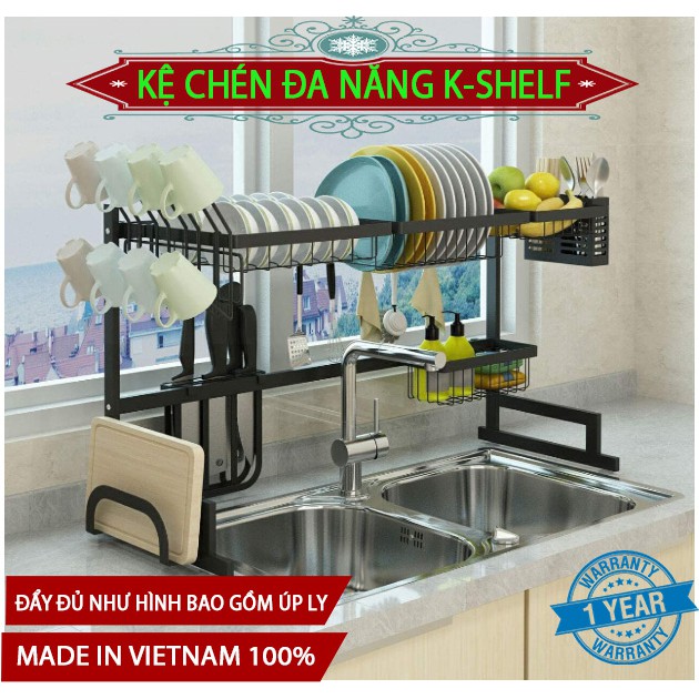 Kệ chén bát đa năng K-Shelf - Giá để bát tiện lợi - Sản xuất tại Việt Nam