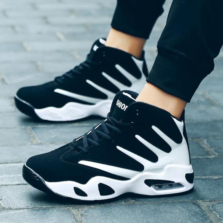Giày Thể Thao Chơi Bóng Rổ YOZOH Có Đệm Khí Màu Trắng Đen Size 36-44 ! * ;