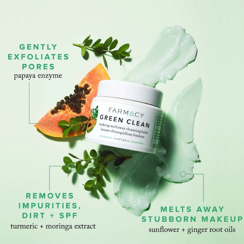 Sáp tẩy trang kiêm sửa rửa mặt Farmacy Green Clean Makeup Removing Cleansing Balm