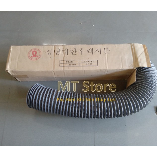 Ống gió mềm vải Tarpaulin - chống cháy thông gió hút khói bếp, ống gió mềm vải 10 mét/ ống