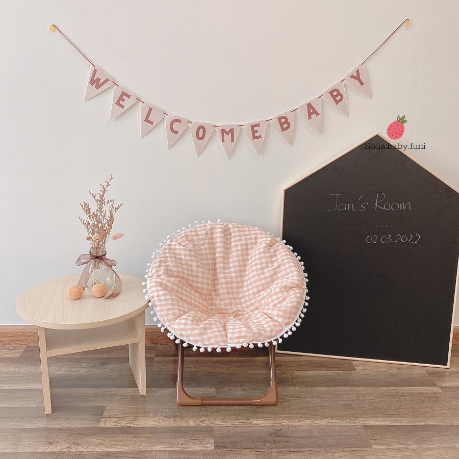 Dây tam giác hoạ tiết lẻ trang trí phòng tông nâu phong cách hàn quốc dài 140cm