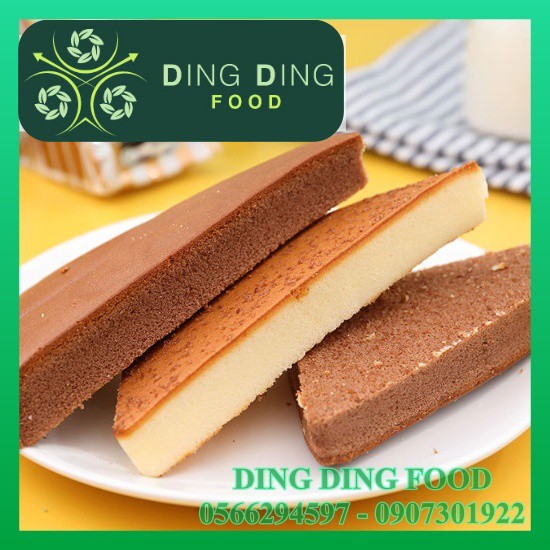 [ HÀNG CÓ SẴN ][ 1 Cái ] Bánh Bông Lan Tam Giác Vị Socola / Vị Trà Xanh - ĐÀI LOAN - DING DING FOOD