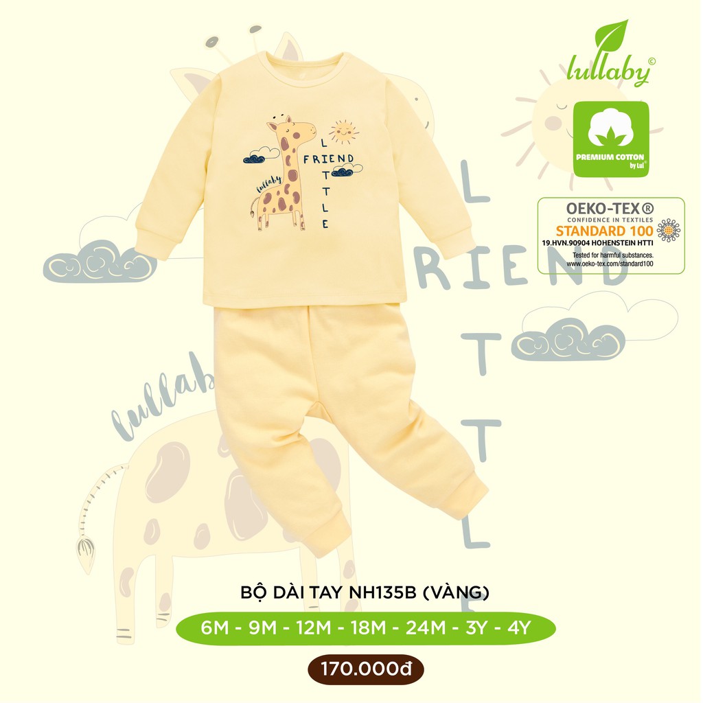 [RẺ VÔ ĐỊCH] Bộ dài tay cotton cài vai họa tiết trẻ em cao cấp Lullaby