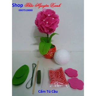 5 BỘ CẨM TÚ CẦU XỐP TRÒN KÈM CHẬU 100K