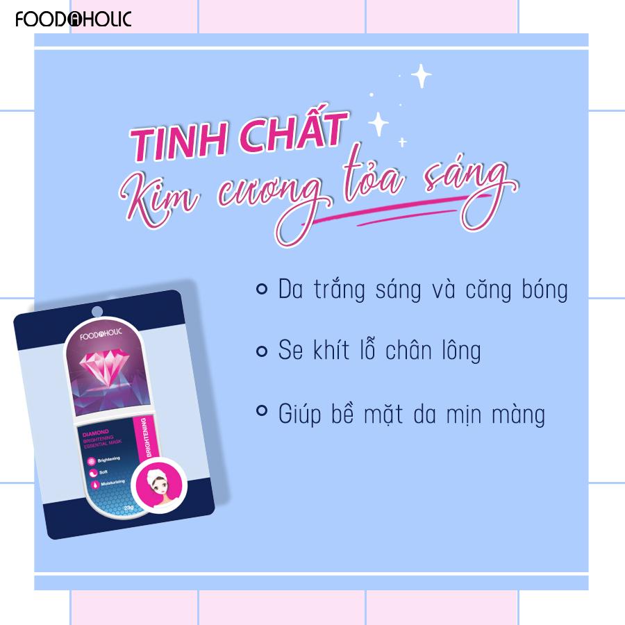 Mặt nạ dưỡng chất kim cương sáng mịn da Beldora Foodaholic Diamond Brightening Essential Mask 23g