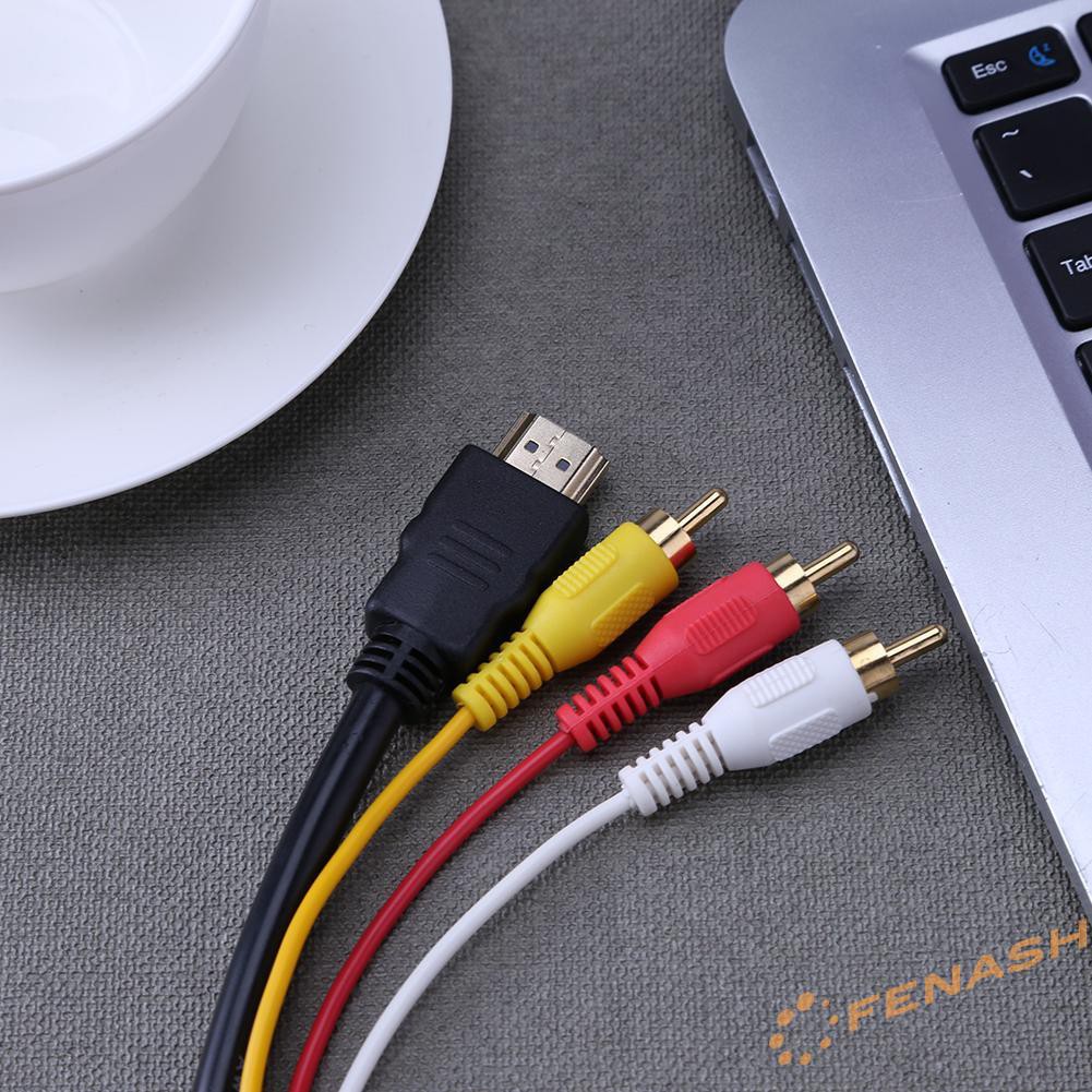 Dây Cáp Âm Thanh Mạ Vàng Chuyển Đổi 1.5m Hd Hdmi-Compatible Sang 3rca Av Cho Tv