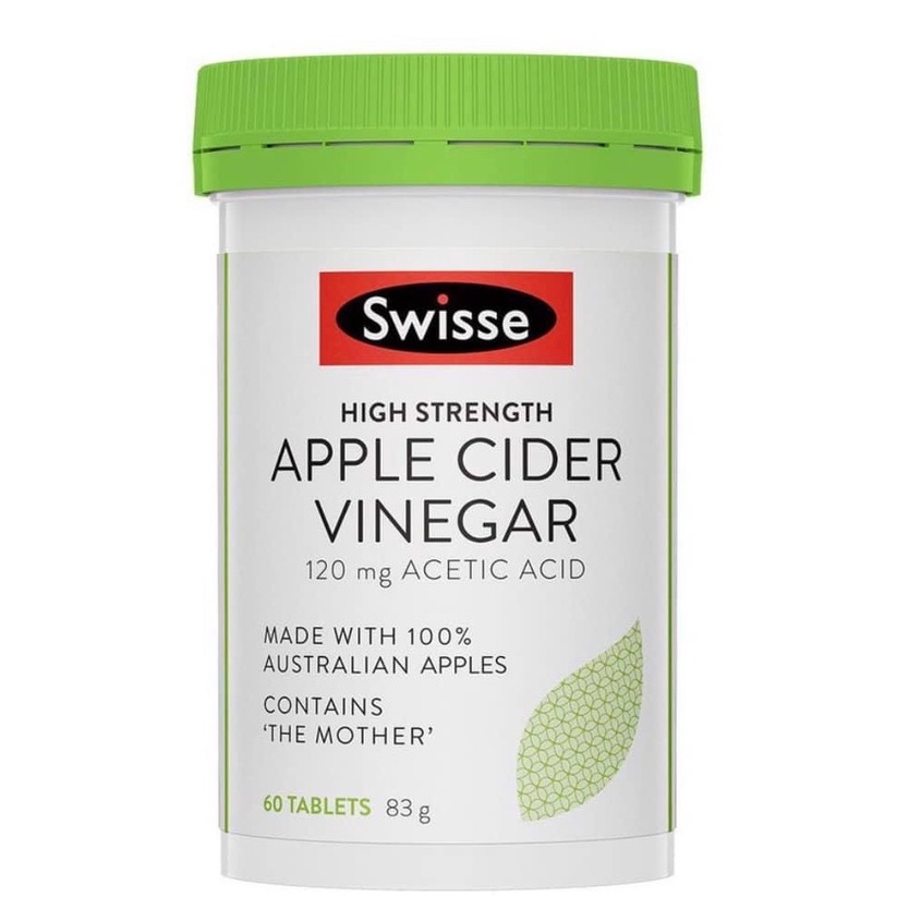 Viên Uống Giảm Cân Giấm Táo, Giữ Dáng Thon Gọn, Giảm Mỡ Thừa - Swisse Apple Cinder Vinegar - 60 viên
