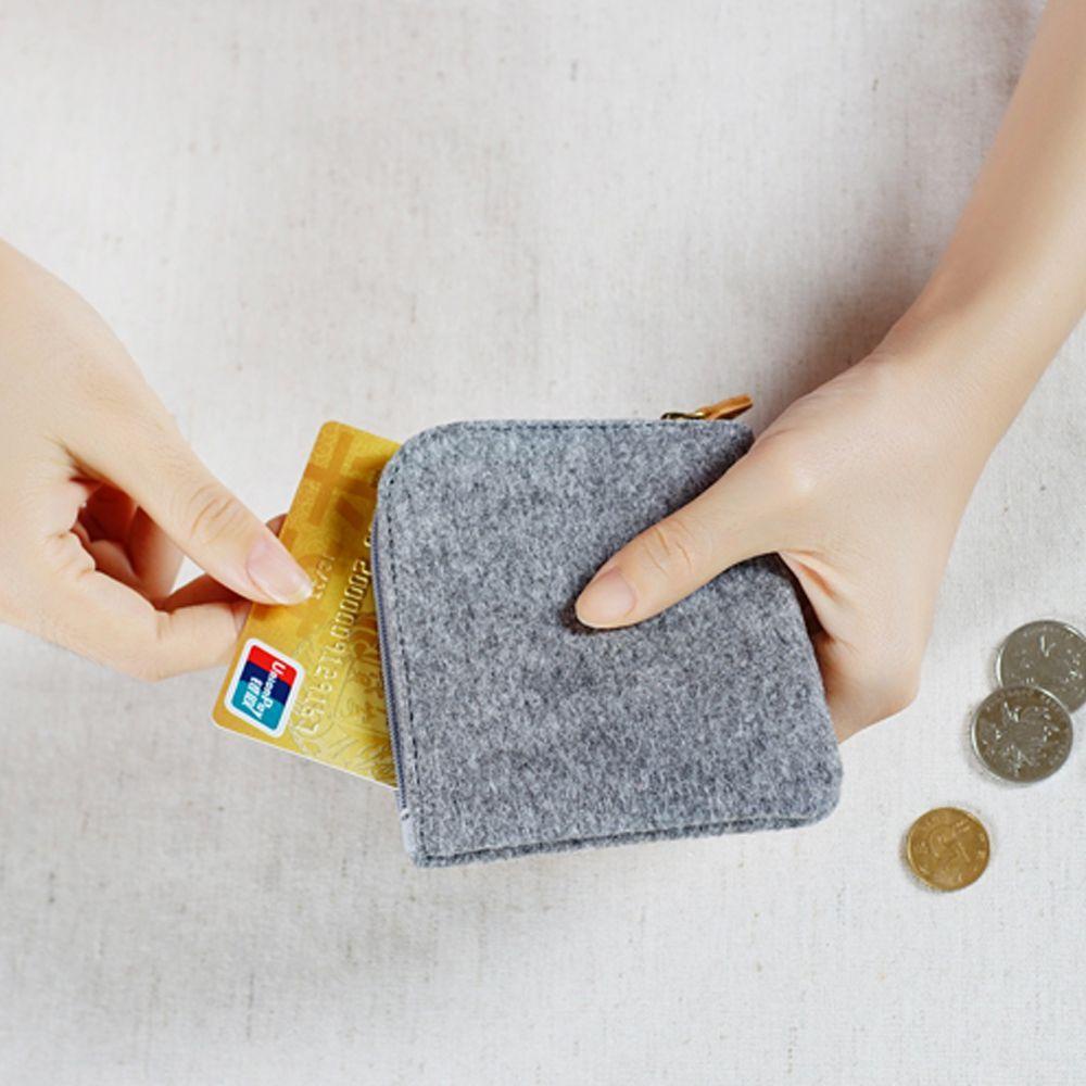 Ví Đựng Tiền Xu Hình Vuông Bằng Vải Nỉ Thiết Kế Nhỏ Gọn Tiện Dụng