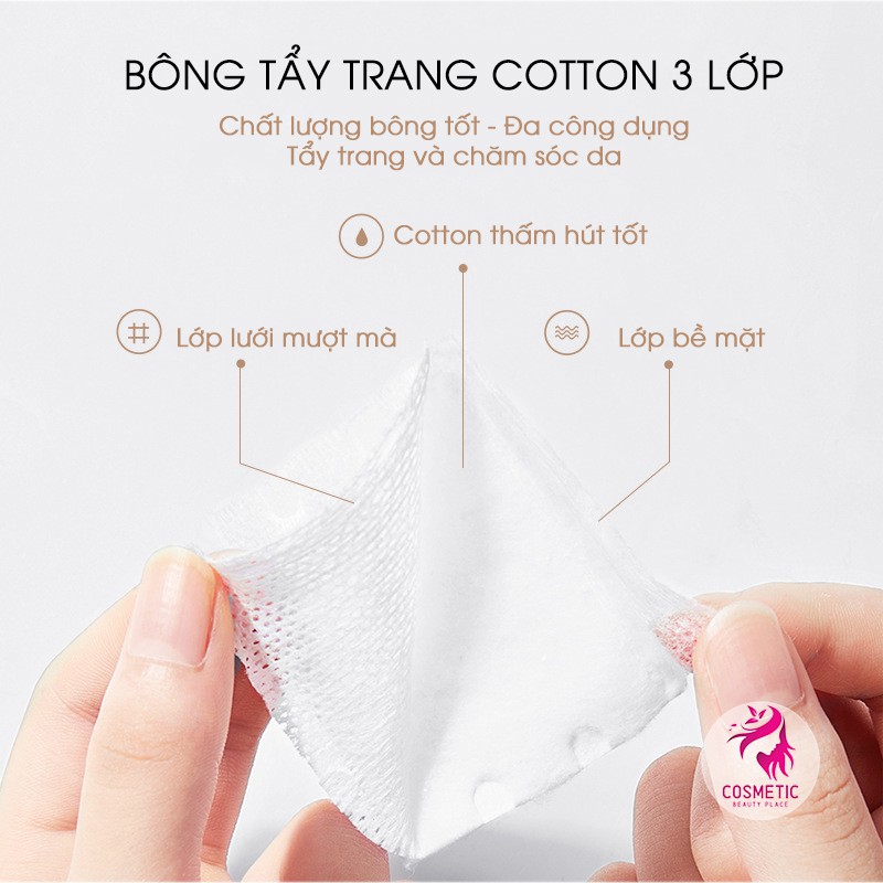 [New 2020] Bông Tẩy Trang M'AYCREATE Ba Lớp COTTON Mềm Mịn Dai 230 miếng P03N