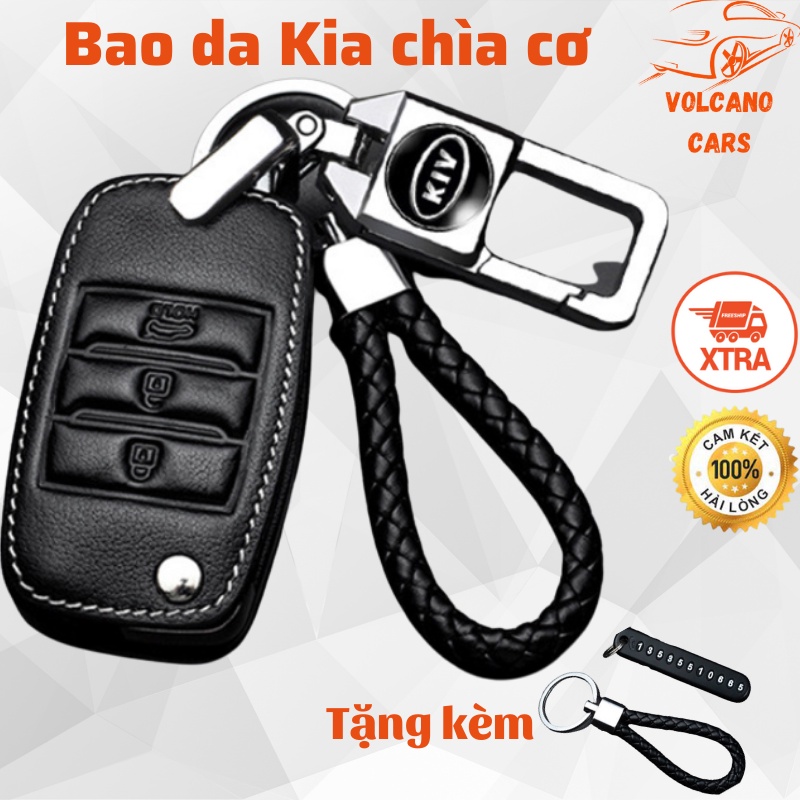 Bao da chìa khóa ô tô Kia bảo vệ chìa bền đẹp và chắc chắn ốp cho các loại smartkey K3, Cerato, Seltos, Morning, Sorento