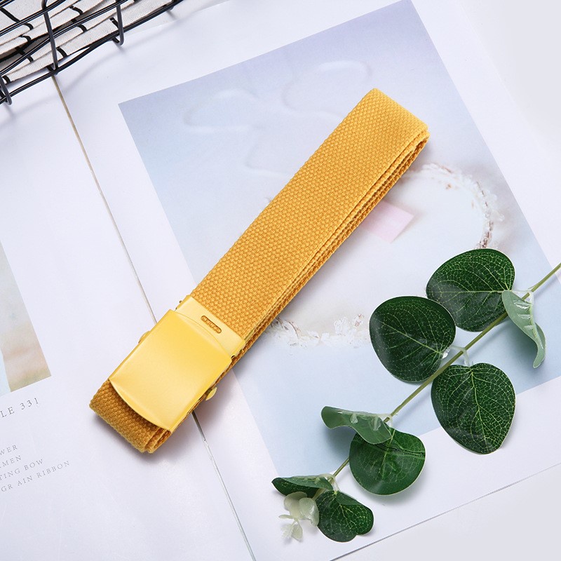 Thắt lưng nữ vải canvas bản nhỏ mặt vuông thời trang cao cấp sành điệu cá tính trẻ trung năng động TL05