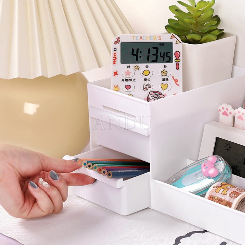 Kệ Mỹ Phẩm 3 Tầng 2 Ngăn Kéo, Đựng Đồ Trang Điểm Tiện Dụng ,Tủ Mỹ Phẩm, Trang Sức