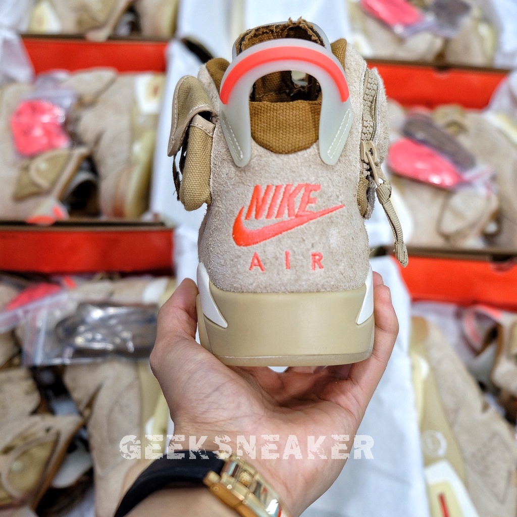 [GeekSneaker] Giày Sneaker Travis Scott x Air Jordan 6 Retro ‘British Khaki’ | BigBuy360 - bigbuy360.vn