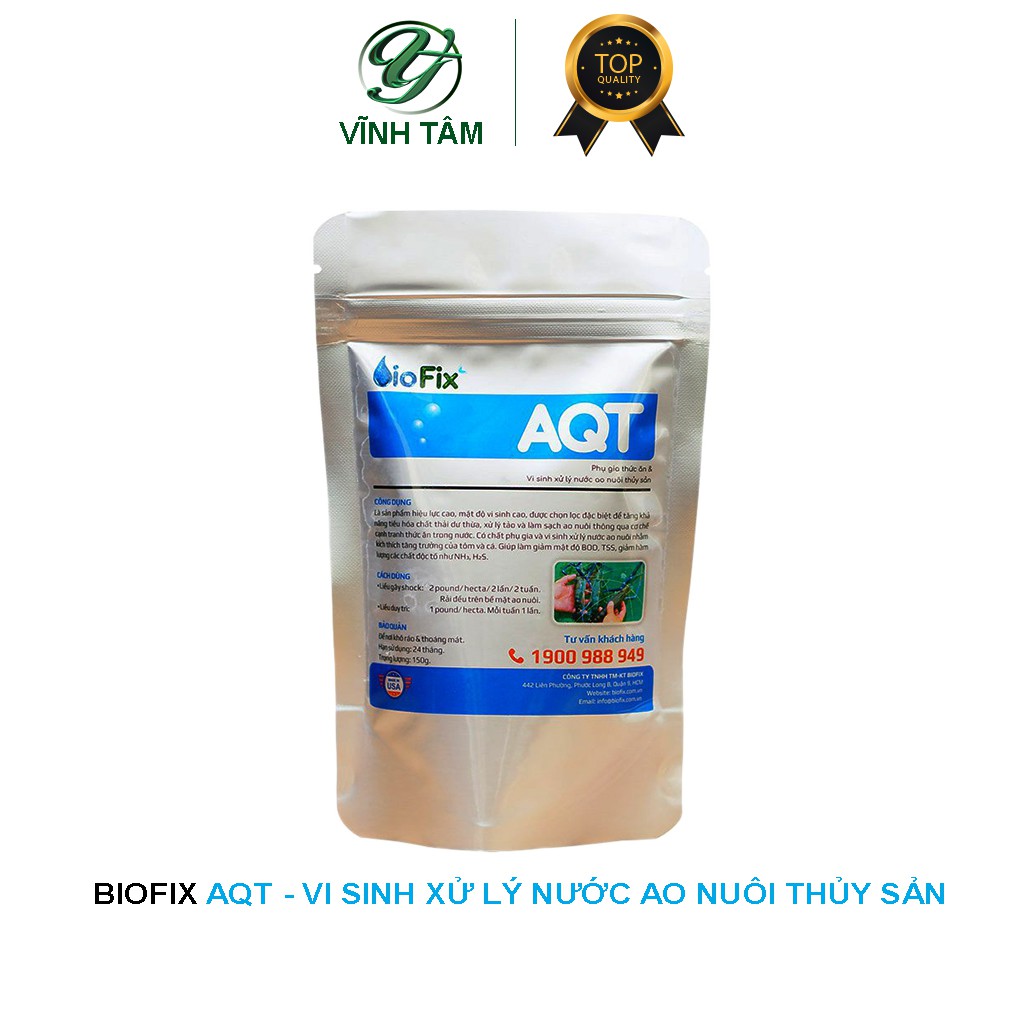 Vi sinh xử lý tảo, làm sạch nước ao nuôi, kích thích tăng trường thủy sản - BioFix AQT gói 150 gram - Hàng Mỹ