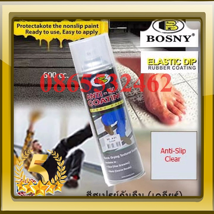 Sơn xịt chống trượt cầu thang Anti Slip Coating Spray Bosny dung tích 600ml