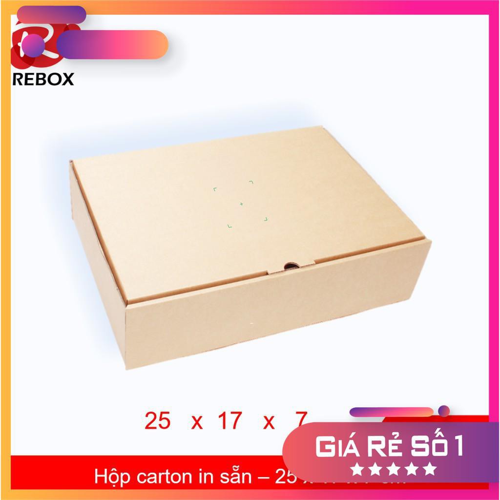 Hộp 25x17x7 cm - 75 hộp carton trơn giá rẻ có nắp gài chịu lực tốt