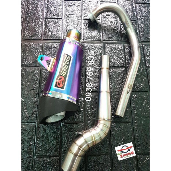 Pô AKRAPOVIC 7 màu gắn wave sirius jupiter axelo Future winer winer x sonic Exciter raider satria gsx giá full cổ.