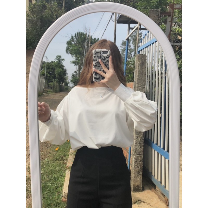 Set áo lệch vai quần suông khoá sườn (Ảnh thật shop chụp) | BigBuy360 - bigbuy360.vn
