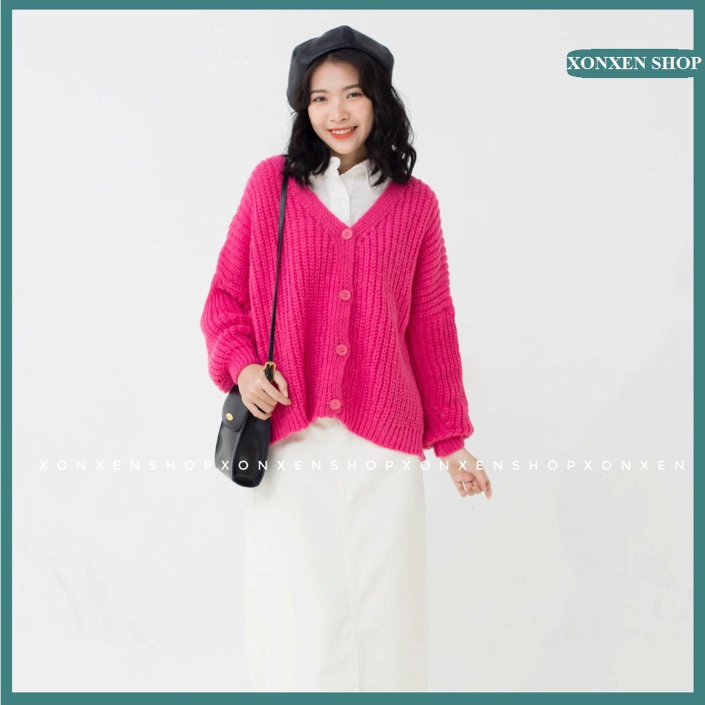 Áo khoác len nữ Áo cardigan len sợi tay phồng thời trang XONXEN SHOP HUẾ freesize mã 2256