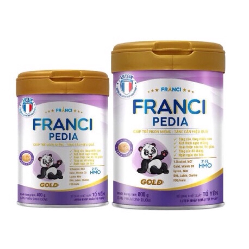 Tặng 1 lốc yến 15% - Sữa bột FRANCI PEDIA lon 800g