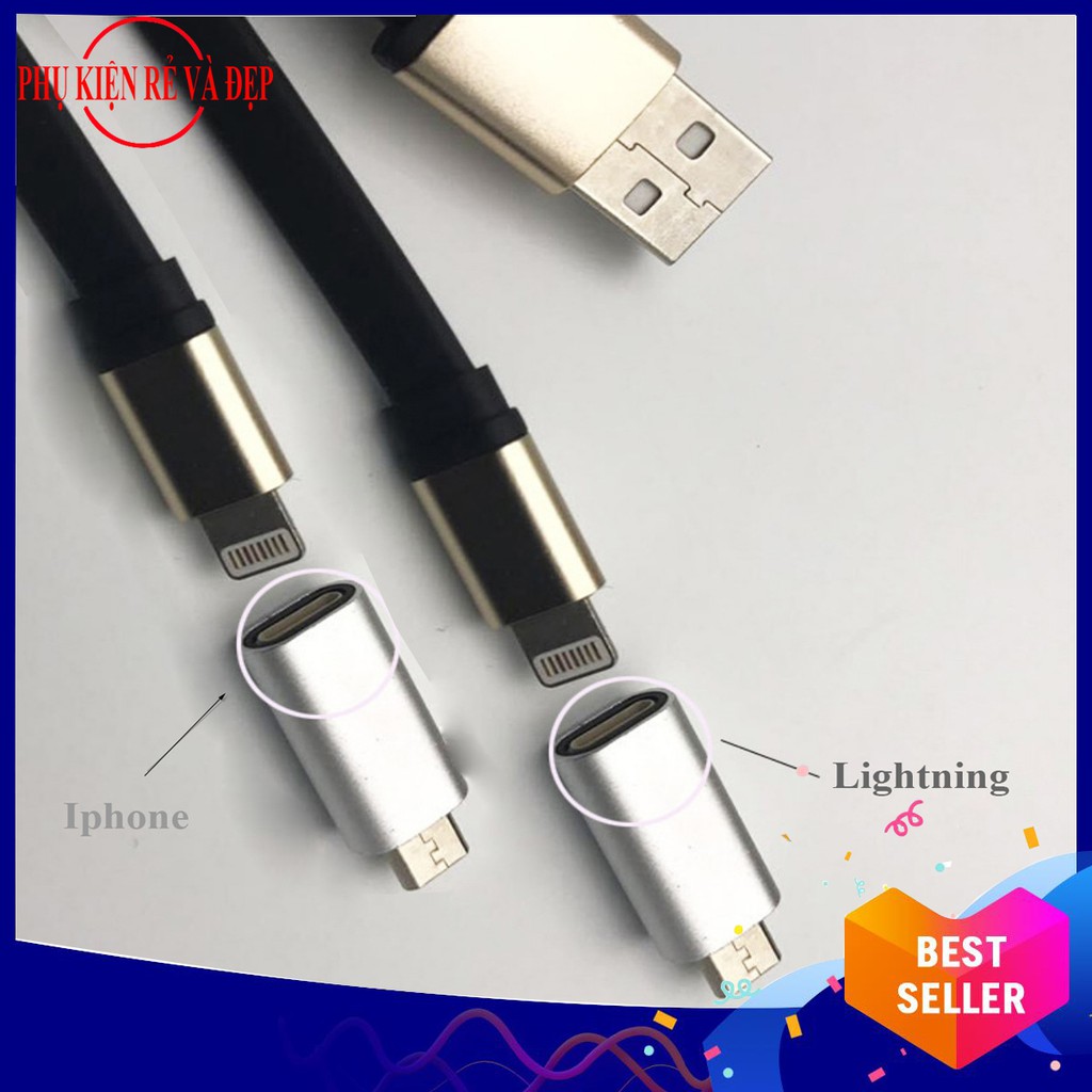 Bộ 2 đầu chuyển đổi từ Iphone (Lightning) sang Micro usb (Chui nhỏ)