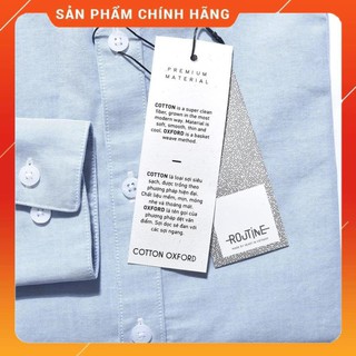 Áo sơ mi nam trắng oxford Routine dài tay cổ bẻ không túi ngực xuất khẩu