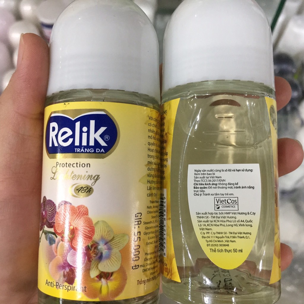 Lăn Relik vàng 50ml chai lớn