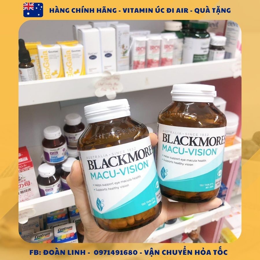 Viên uống bổ mắt tăng cường thị lực Blackmores Macu Vision, Macu Vision Plus, Lutein Defence, Hàng Chuẩn úc đi air