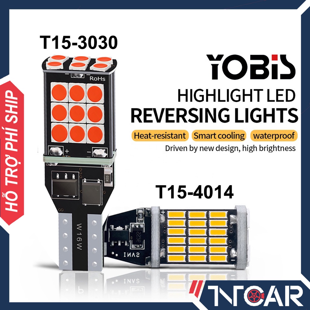 Đèn led lùi ô tô Yobis T15 3030 / 4014 canbus 45smd W16W