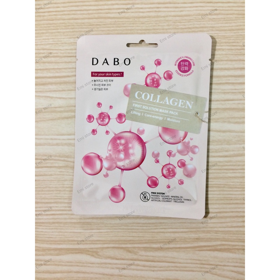 Mặt Nạ Đắp Mặt Tinh Chất Collagen DABO 23g bộ 10 miếng chống nhăn, tăng độ đàn hồi da, chống lão hóa