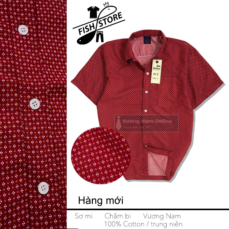 Áo sơ mi nam form rộng ngắn tay họa tiết trung niên vải cotton FF14A | BigBuy360 - bigbuy360.vn