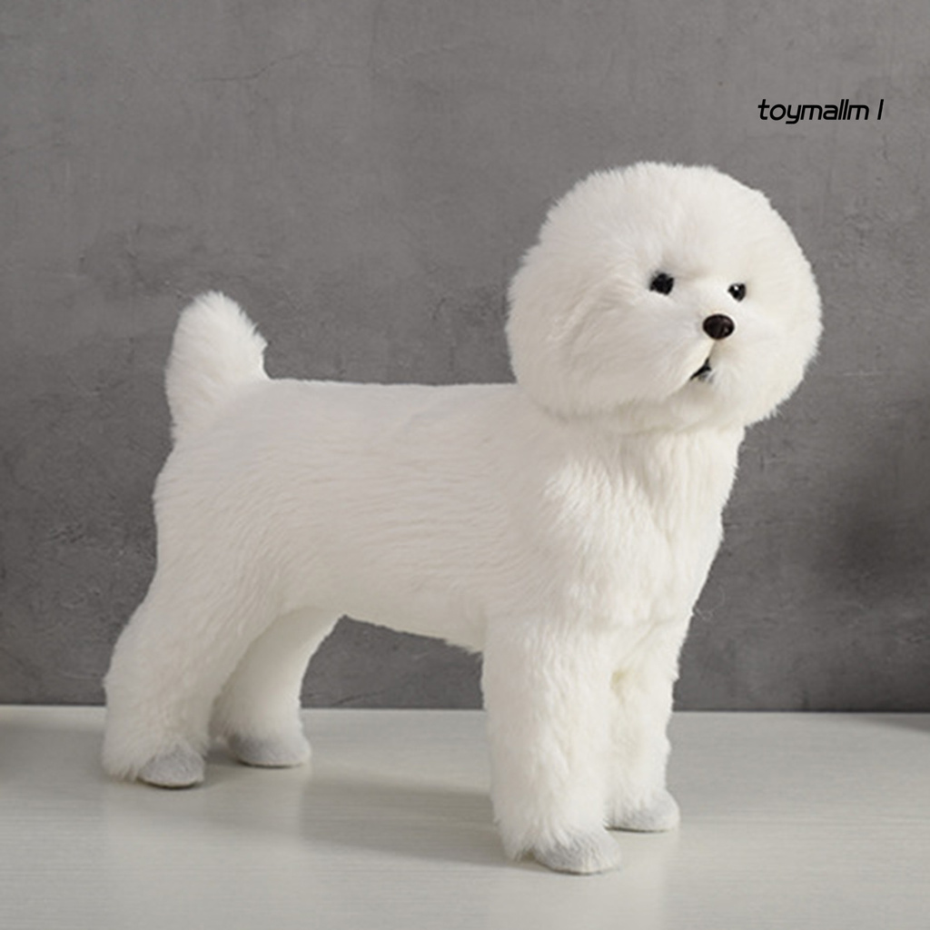 toymall Bichon Frise Puppy Stuffed Cute Simulation Teddy Dog Plush Birthday Gift Decor