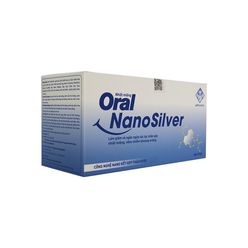 Gel bôi nhiệt miệng nano bạc Oral Nano Silver giúp làm sạch, dịu mát, giảm nhiệt miệng, lở loét miệng (Gói 1g)