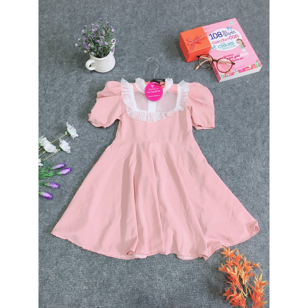 {Váy sale sốc 99k} VÁy voan họa tiết hoa nhí cho bé gái_ Váy thiết kế cao cấp bé gái_váy bé gái đẹp VG66