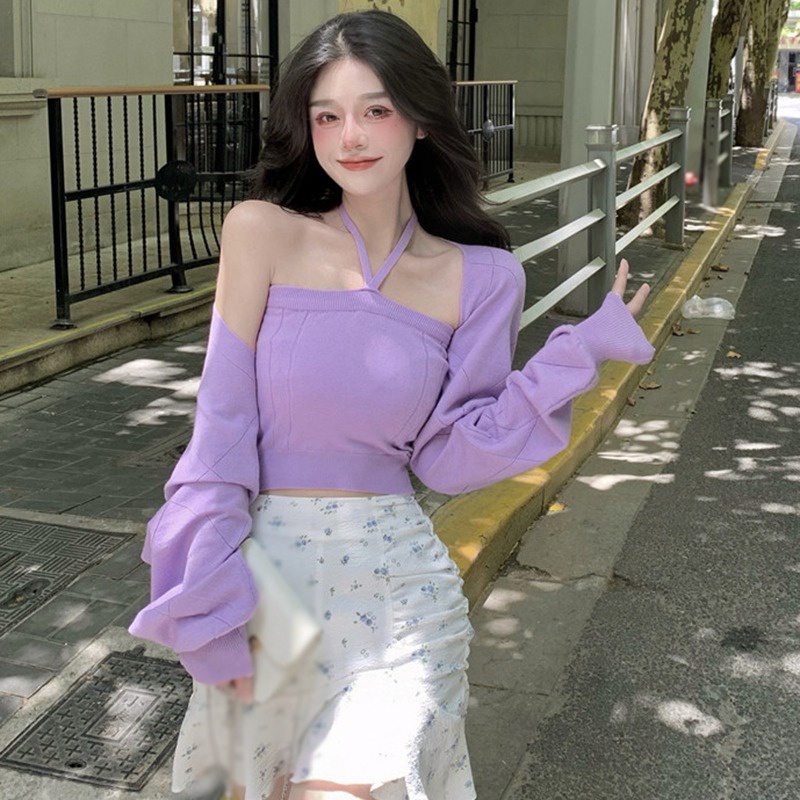 Áo dệt kim cột dây 3 màu thờI trang cho nữ (Có bán lẻ)