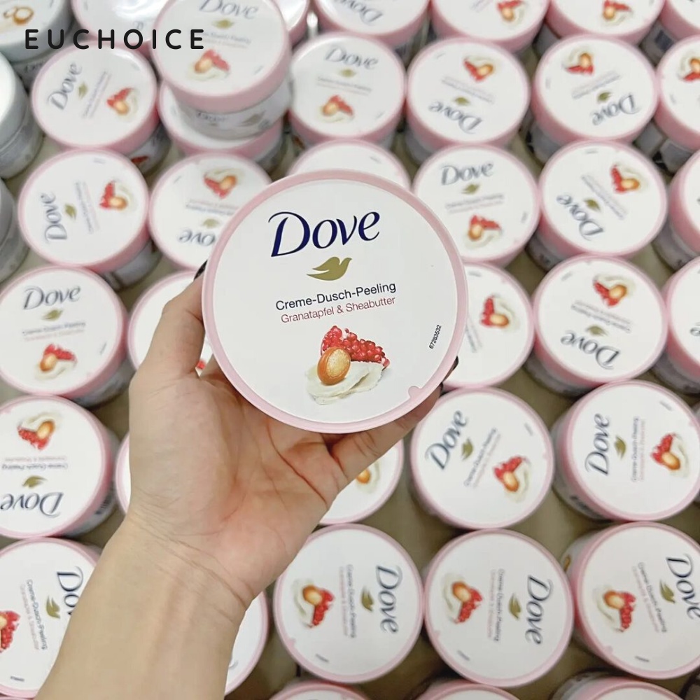 Tẩy da chết toàn thân Dove chăm sóc da dưỡng trắng, tẩy da chết body Dove 225ml bản Đức