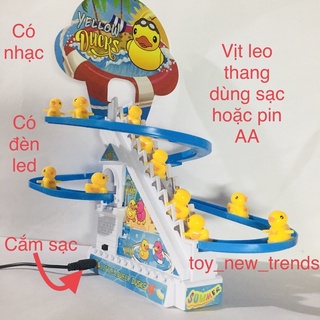 Đồ chơi, đồ chơi trẻ em, vịt , chó cứu hộ  leo cầu thang. Vịt, chó tự động leo cầu thang cầu trượt,có dây sạc, có nhạc